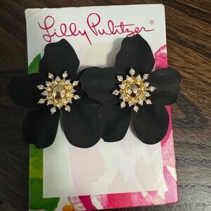 Lilly Pulitzer Onyx Orchid Earrings